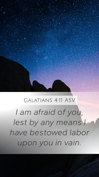 Galatians 4:11 ASV Bible Verse Image
