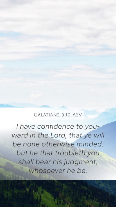 Galatians 5:10 ASV Bible Verse Image