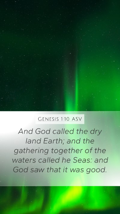 Genesis 1:10 ASV Bible Verse Image