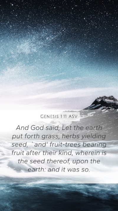 Genesis 1:11 ASV Bible Verse Image
