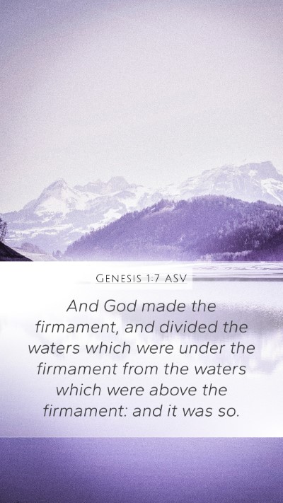 Genesis 1:7 ASV Bible Verse Image