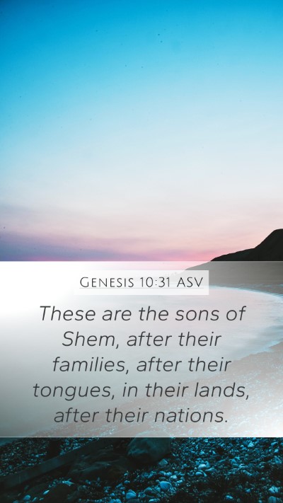 Genesis 10:31 ASV Bible Verse Image