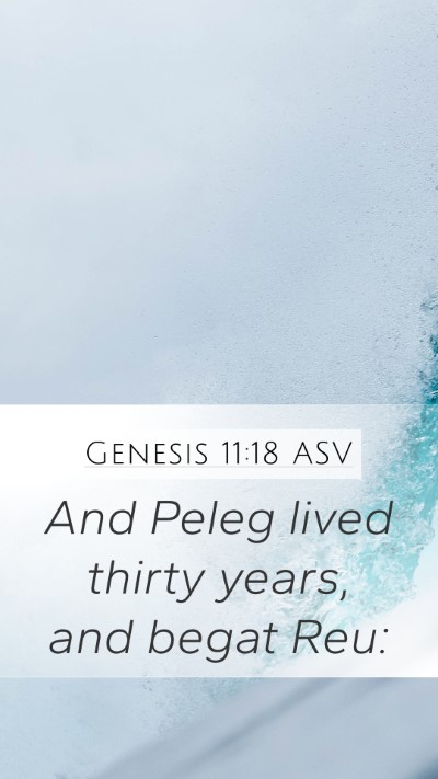 Genesis 11:18 ASV Mobile Phone Wallpaper - And Peleg lived thirty years, and begat - Mobile Bible Verse Wallpaper