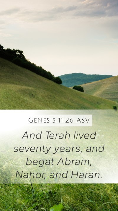 Genesis 11:26 ASV Bible Verse Image
