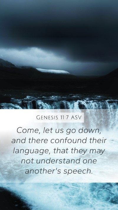 Genesis 11:7 ASV Bible Verse Image