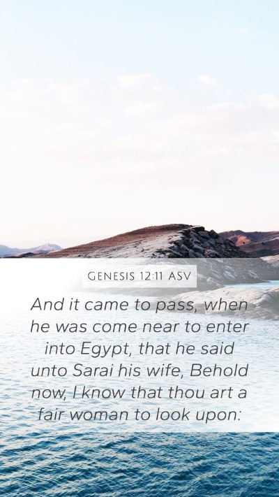 Genesis 12:11 ASV Bible Verse Image