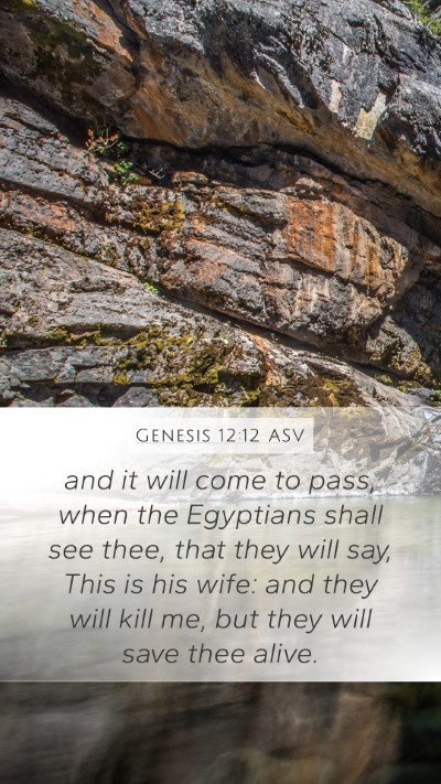 Genesis 12:12 ASV Bible Verse Image