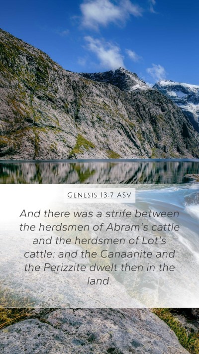 Genesis 13:7 ASV Bible Verse Image