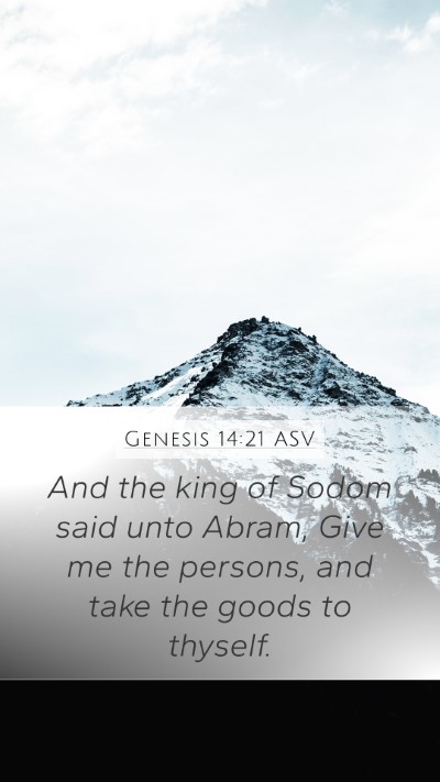 Genesis 14:21 ASV Bible Verse Image
