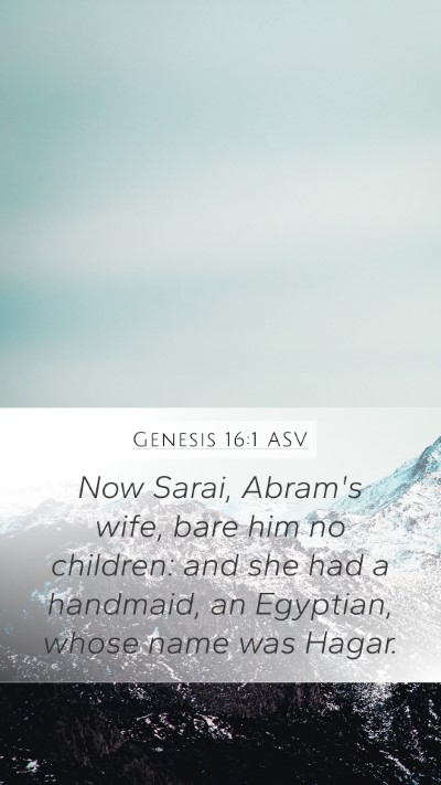 Genesis 16:1 ASV Bible Verse Image