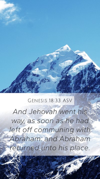 Genesis 18:33 ASV Bible Verse Image