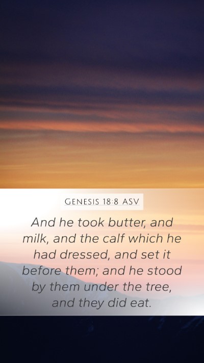 Genesis 18:8 ASV Bible Verse Image
