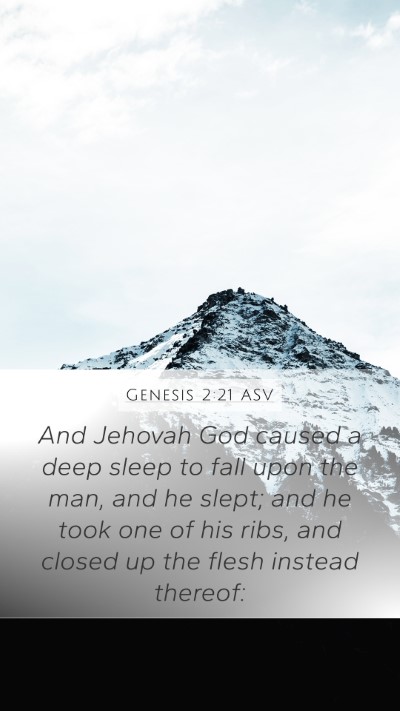 Genesis 2:21 ASV Mobile Phone Wallpaper - And Jehovah God caused a deep sleep to fall upon - Mobile Bible Verse Wallpaper