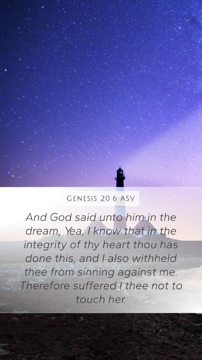 Genesis 20:6 ASV Bible Verse Image