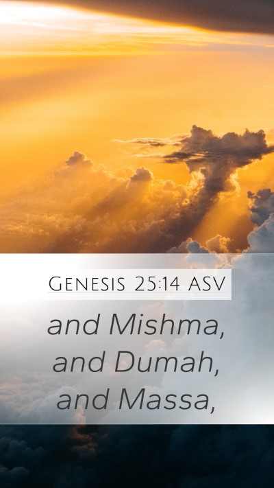 Genesis 25:14 ASV Bible Verse Image