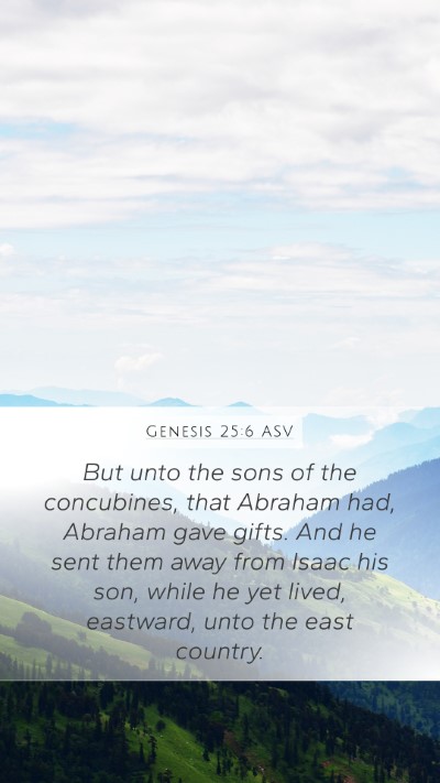 Genesis 25:6 ASV Bible Verse Image