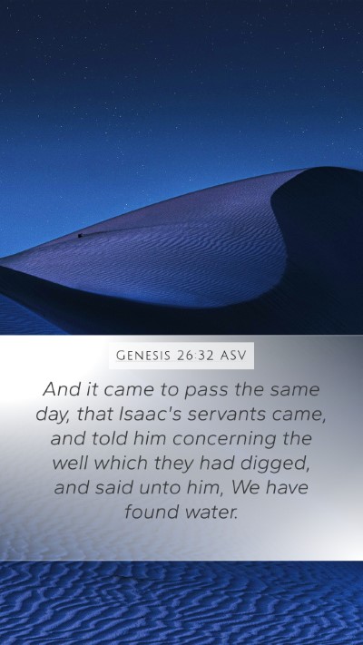 Genesis 26:32 ASV Mobile Phone Wallpaper - And it came to pass the same day, that Isaac's - Mobile Bible Verse Wallpaper