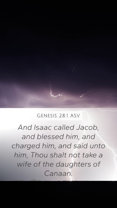 Genesis 28:1 ASV Bible Verse Image