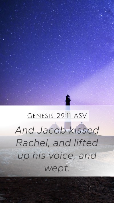 Genesis 29:11 ASV Bible Verse Image