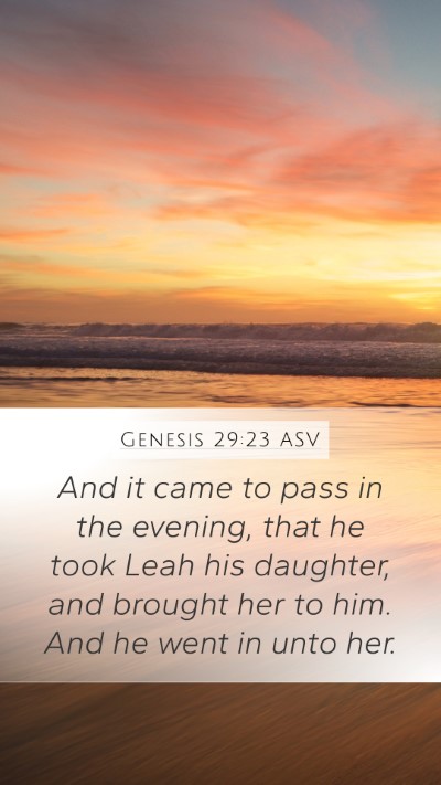 Genesis 29:23 ASV Bible Verse Image