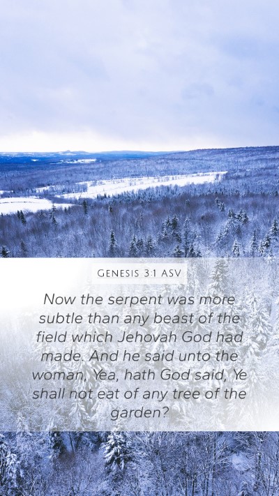 Genesis 3:1 ASV Bible Verse Image