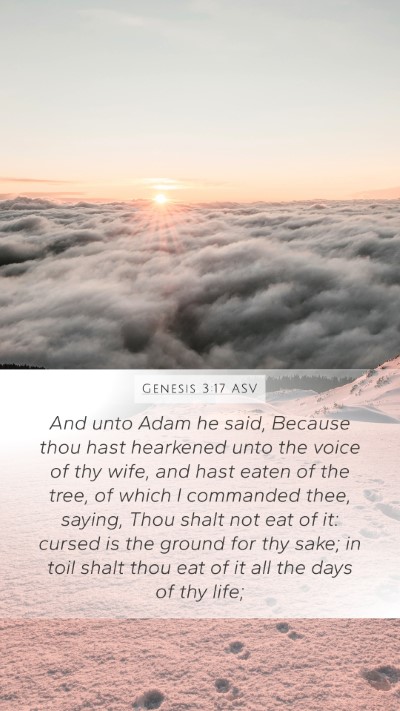 Genesis 3:17 ASV Bible Verse Image
