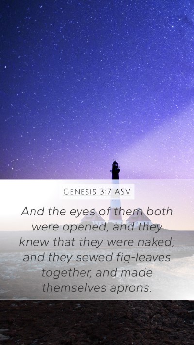 Genesis 3:7 ASV Bible Verse Image