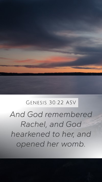 Genesis 30:22 ASV Bible Verse Image