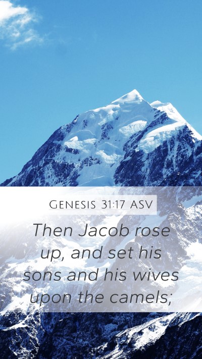 Genesis 31:17 ASV Bible Verse Image