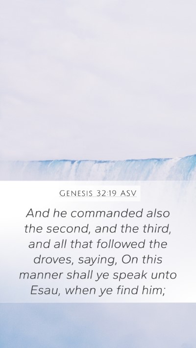 Genesis 32:19 ASV Mobile Phone Wallpaper - And he commanded also the second, and the third, - Mobile Bible Verse Wallpaper