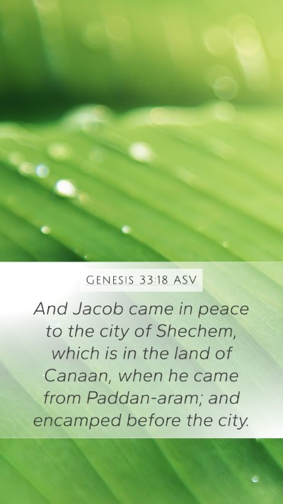 Genesis 33:18 ASV Bible Verse Image