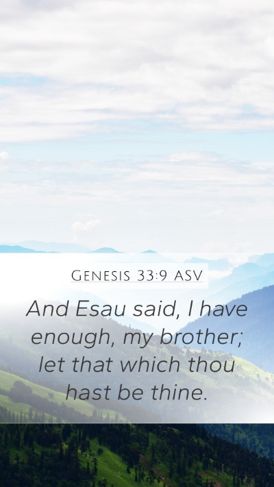 Genesis 33:9 ASV Bible Verse Image