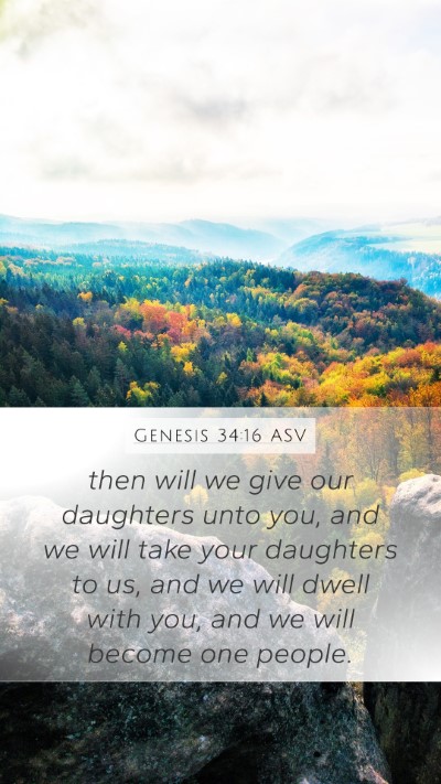 Genesis 34:16 ASV Bible Verse Image
