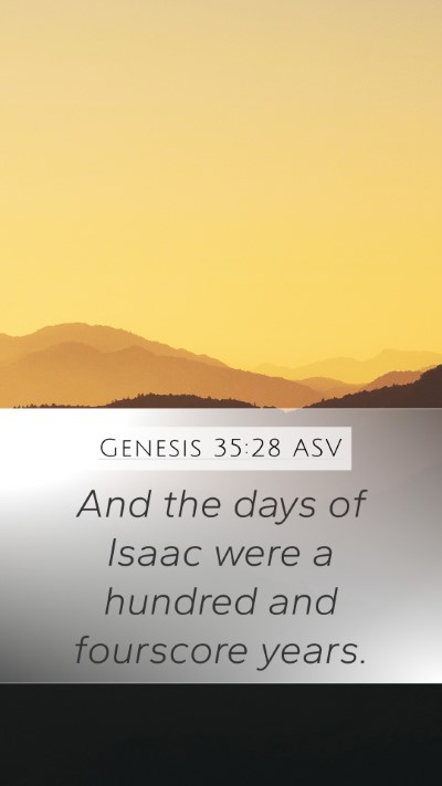 Genesis 35:28 ASV Bible Verse Image