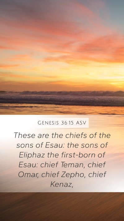 Genesis 36:15 ASV Bible Verse Image