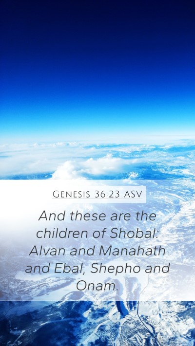 Genesis 36:23 ASV Bible Verse Image