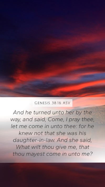 Genesis 38:16 ASV Bible Verse Image