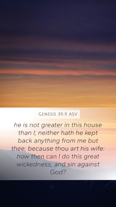 Genesis 39:9 ASV Bible Verse Image