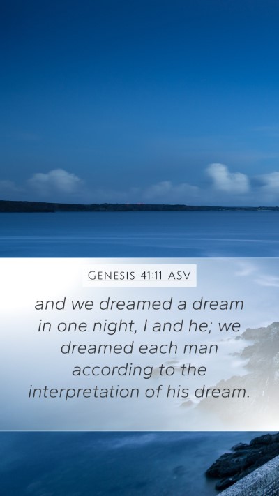 Genesis 41:11 ASV Mobile Phone Wallpaper - and we dreamed a dream in one night, I and he; we - Mobile Bible Verse Wallpaper
