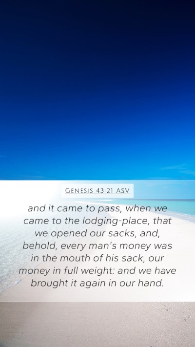 Genesis 43:21 ASV Bible Verse Image
