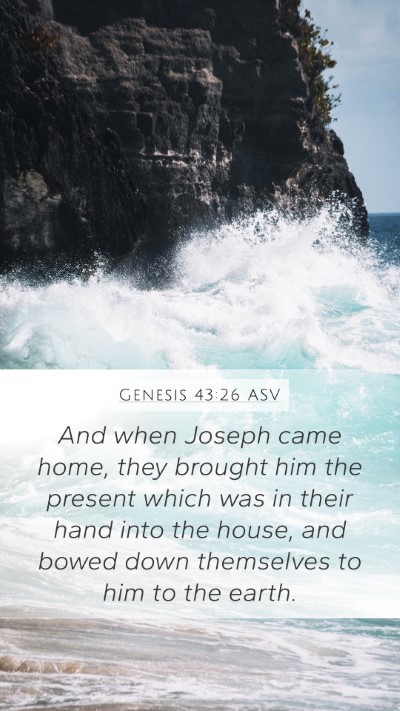 Genesis 43:26 ASV Bible Verse Image
