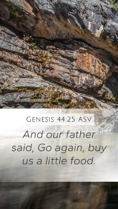 Genesis 44:25 ASV Mobile Phone Wallpaper - And our father said, Go again, buy us a little - Mobile Bible Verse Wallpaper