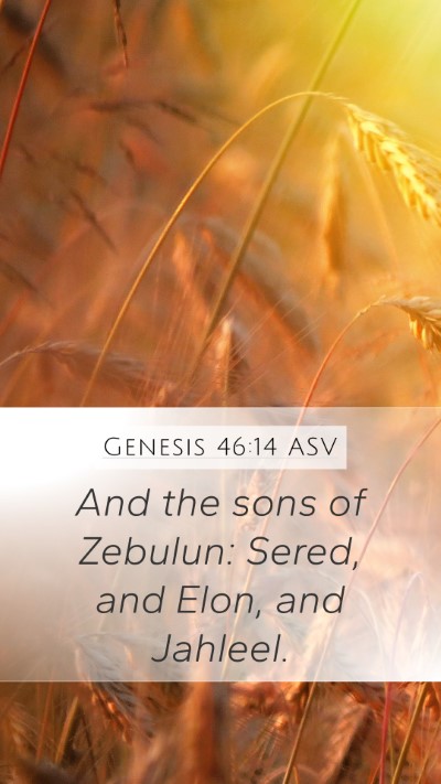 Genesis 46:14 ASV Bible Verse Image