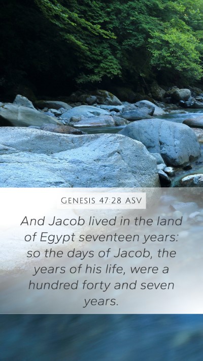 Genesis 47:28 ASV Bible Verse Image