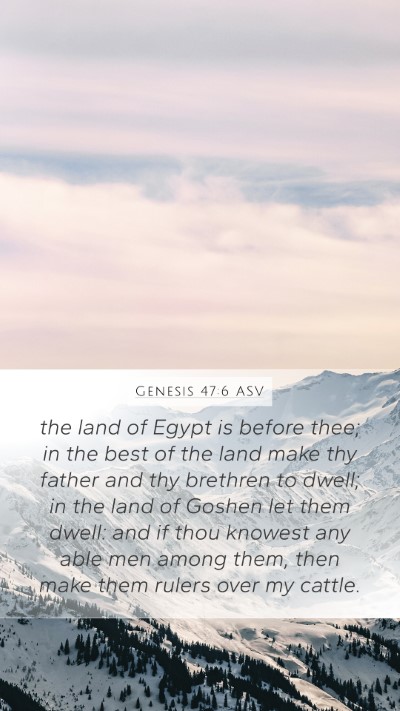 Genesis 47:6 ASV Bible Verse Image