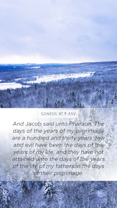 Genesis 47:9 ASV Bible Verse Image