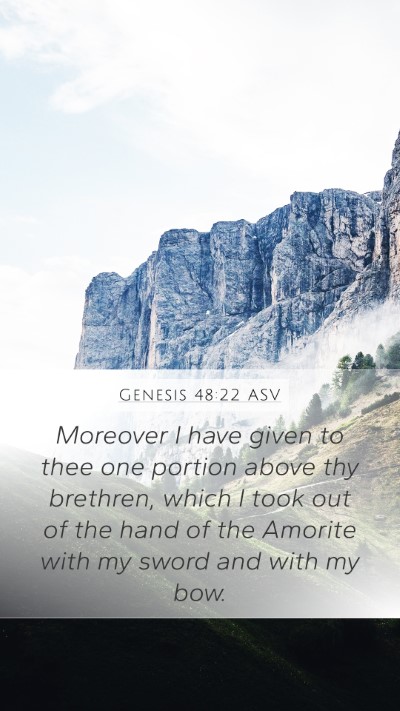 Genesis 48:22 ASV Bible Verse Image