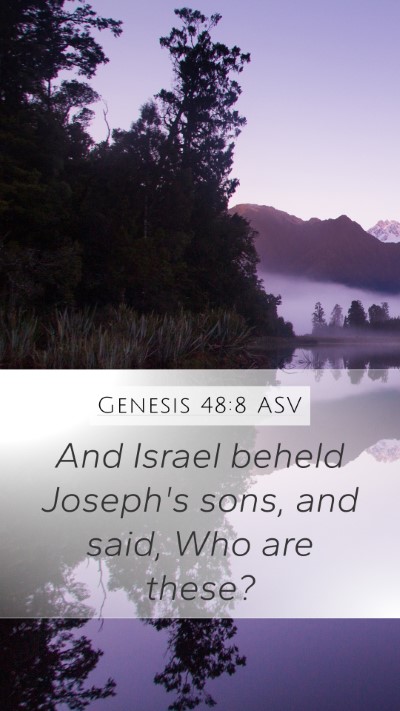 Genesis 48:8 ASV Mobile Phone Wallpaper - And Israel beheld Joseph's sons, and said, Who - Mobile Bible Verse Wallpaper