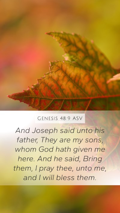 Genesis 48:9 ASV Bible Verse Image
