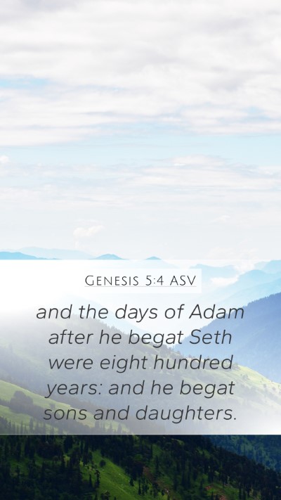 Genesis 5:4 ASV Bible Verse Image